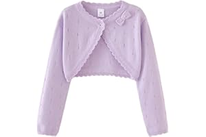 PythJooh Baby Girl Long Sleeve Bolero Shrug Cardigan Kids One-Button Knitted Bolero Sweatshirt Coats 1-9Years