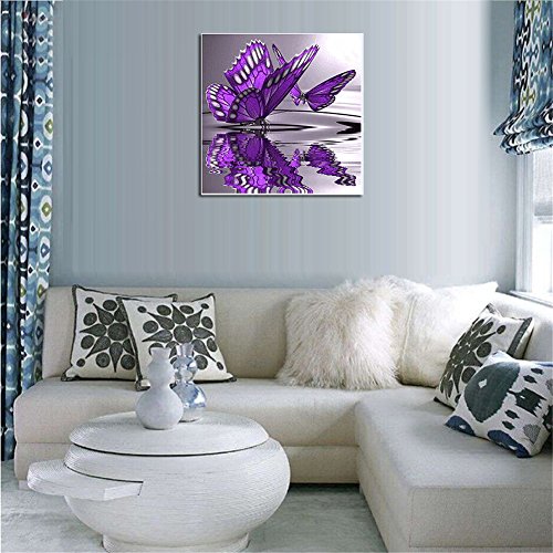 DIY 5D Purple Butterfly Diamond Painting Cross-Stitch for Entrance Living Room Bedroom - 4
