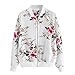 Produktbild Damen Jacke Vintage Sportjacke Mode Blumendruck Zipper Up Bomber Jacke Casual Mantel Outwear Mode Oberteil SanKidv