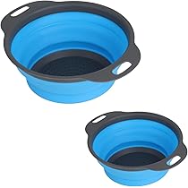 Set 3 Scolapasta In Silicone Pieghevoli - Con Manico, Per Frutta, Verdura, Pasta, Colore Verde - Foto 7