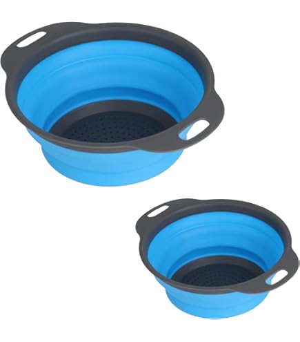 Set 2 Scolapasta Pieghevoli In Silicone - Verde, Con Ganci Adesivi, Lavabile In Lavastoviglie - Foto 8