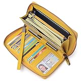 Einfacher Zugriff: Der lange Reißverschluss ist so konzipiert, dass Sie Ihr Geld flach aufbewahren und einfachen Zugang zu den Karten haben, die Sie benötigen. Bleiben Sie jederzeit organisiert!