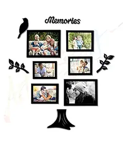 Art street - Memory Family Tree Photo Frame Set of 11 Pieces, 6 Photo Frames and 5 MDF Plaques.