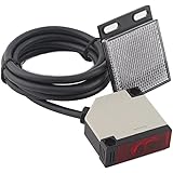 Reflektor-Lichtschranke 12-24 Volt DC Reflexions-Lichtschranke Lichtschranke mit Spiegel IR-Lichtschranke bis zu 4 Meter