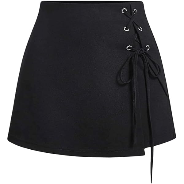 GORGLITTER Broekrok voor dames, elegante vrijetijdsrok, kantoor, rok, kort, hoge taille, shorts, figuurbode, minirok, zomer, korte broek met split, Kaki, XL