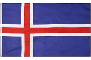 MUWO Flagge Nations Together 90 x 150 cm Nationalmanschaften, doppelseitige Gartenflagge, wetterfeste Fanflagge, Fußballflagge Polyester Länderfagge Deutschland mit Ösen (Island)