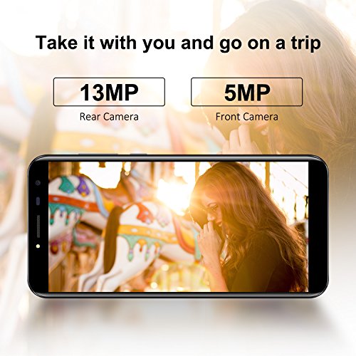 Oukitel C8 4G Smartphone 5.5 Zoll (18:9 Display) 3000mAh Akku Android 7 16GB Interner Speicher 2GB RAM 13MP Kamera Dual SIM Handy mit Fingerabdruck-Schwarz