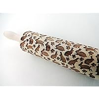 Nudelholz mit HASEN für hausgemachtes Gebäck