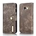 Produktbild Samsung Galaxy A5 2017 Hülle, Galaxy A5 2017 Hüllen, MKOAWA Echtes Rindsleder Folio Flip Wallet Case, Magnetische Abnehmbare 2 in 1 Abnehmbare Retro 3 Kartensteckplätze für Samsung Galaxy A5 2017 (Grau)