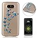 Produktbild CaseHome Silicone Gel LG G5 Hülle(Mit Frei HD Displayschutzfolie) Transparent Weiche Silikon Schutzhülle,Weicher Flexibel Klar Gel Silikon TPU Hülle Superdünn Stoßfest Tasche Telefon-Kasten Schutz Tasche Schutzhülle Durchsichtig Handyhülle Silikon Case Schale für LG G5 with Beautiful Colourful Pattern Design-Blaue Schmetterlinge