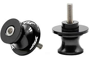 ZHUOWU 2 pcs M10 Motocicleta basculante de aluminio CNC Alu Slider Carretes tornillos moto accesorios Brazososcilantes Para Yamaha YZF R1 R3 R6 R25 R1000 - Negro