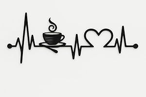 Pet-Jos Kaffee Wanddekoration Wanddeko 40 cm Coffee Wooden Wall Decoration Wall Art Geometrische Ornamente Minimalistische Wandkunst Hängende Dekoration