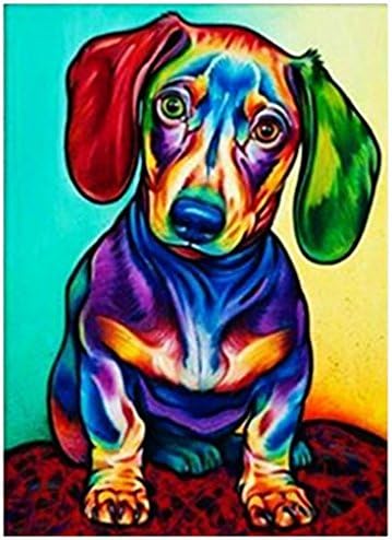 TSLIKANDO DIY 5D Diamond Painting Kits, Crystals Embroidery Paintings Pictures Arts Craft for Home Decor - Dog (14 X 10 inch)
