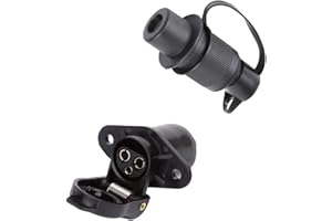 ETUKER Spina Presa Rimorchio 3 Poli, 12V Spina Rimorchio 3 Poli & Presa Rimorchio 3 Poli Connettori Rimorchio, per Carovana/Barca/RV/Automobili/Rimorchio Accessori Universali(2 Punti di Montaggio)