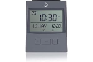 ALFAJR Azan Clock CS-13 Table Clock, Automatic Athan Prayer Alarm Grey