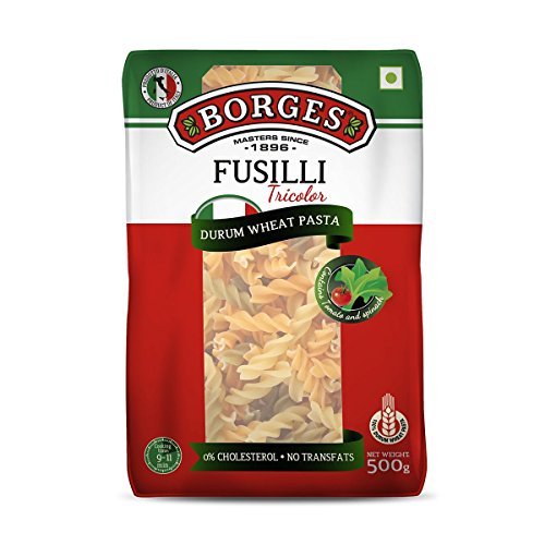 Borges Fusilli Tricolor Pasta, 500g