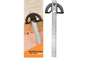 NS JUVYIG Winkelmesser Winkellineal, Winkellehre Werkzeug, verstellbares Edelstahl-Winkellineal, Winkelfinder Werkzeug mit 0-180 Grad Winkelmesswerkzeug für Heimwerker, Tischlerarbeiten (schwarz, 30,5 cm ABS)