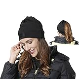 Beanie, Aegend Warm Soft Slouchy Beanie Ultimate Thermal Retention Skull Cap Daily Hat with Hole Stretch Ponytail Hat for Men Women Youth, Black, One Size