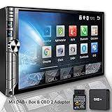 Großes Touchscreen Display mit HD Auflösung: 7 Zoll kapazitiver Touchscreen mit 1024x600 Pixel Auflösung - 16:9 Display Bildverhältnis I Multi-Touch-Screen mit Full-Glass Capacitive I Unterstützt Bluetooth Funktion - Freisprecheinrichtung & Musikwiedergabe: Adressbuch Synchronisation & Musikstreaming über Ihr Smartphone (z.B. für Spotify)