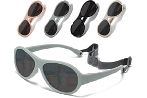 Musivon Baby Sonnenbrille 0-1.5 jahre, Jungen Mädchen Polarisierte Sonnenbrille Flexible Frame