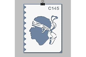 DECOPOCHOIRS Pochoir Corse tête de maure - Taille S feuille 140x180 mm