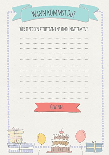 Hallo Baby – Das Baby-Party Buch für die beste Babyparty vor der Geburt mit allen Freundinnen der Mama und guten Wünschen, DIN A4 Buch mit Poster und Einladungskarten - 8