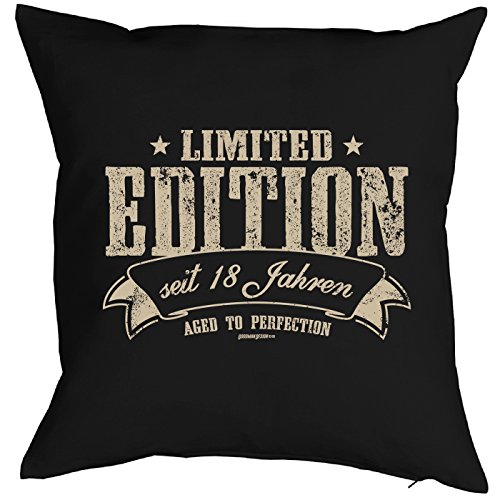 Lustiges Geschenk zum 18. Geburtstag - Kissen mit coolem Motiv - Limited Edition seit 18 Jahren - Aged to Perfection