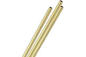 M METERXITY 3-Pack 200mm Brass Round Tube, 6mm OD 0.5mm Wall Thickness H65 Brass Seamless Tubing for Construction/Machining/DIY Crafting, Metal Straight Pipe [0.24x0.02x8IN]