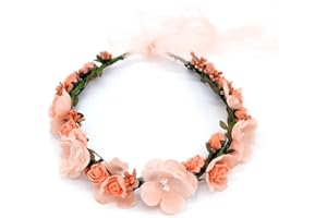 Rmeet Flor Corona,Diademas de Flores Garland Mujer Venda de Pelo Boho Cinta de Banda para Sombrero Ornamento Fiesta Festival Playa Travle Nupcial Boda Accesorios Ninos