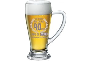 Colorfamily Boccale da Birra con Incisione Compleanno 40 Anni - Prova con 39,99 al supermercato Funziona - Idea Regalo...