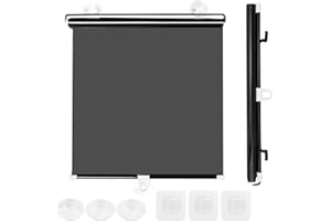 COSIESNEST Retractable Car Window Sunshade for Baby, UV Protection Roller Shade with 3 Suction Cups and 3 Sticky Hooks, Universal Fit Most Vehicles Window Blinds for Privacy Protection Sun Glare Heat 40x125cm