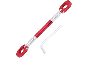 KIMISS Barra de equilibrio de motocicleta Universal 22 mm Aleación de aluminio Barra transversal ajustable Manillar Moto Refuerzo Palanca Accesorios (Negro)(rojo)