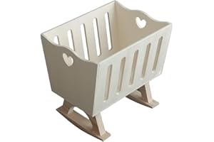 Greca Cuna para muñecas. con Base balancín. En Madera de chopo y Pino. Medidas: (Ancho/Fondo/Alto): 32 * 25 * 32 cms.