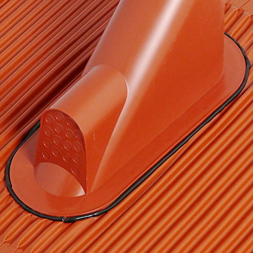 Aluminium – Dachziegel mit Kabeldurchführung für bis zu 16 Leitungen; ziegelrot; inkl. Mastdichtung; grosse Platte; anpassbar an jede Ziegelform; …die Alternative zum Bleiziegel; schwermetallfrei, umweltfreundlich [Dachpfanne; Mastdurchführung; Dachabdeckung] - 2