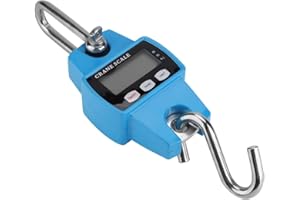 OKBY Échelle de grue - Mini échelle numérique portable LCD électronique Échelle de jeu Échelle de grue avec échelle 300 kg avec crochet pour valise de voyage pêche chasse en plein air ferme (bleu ciel)