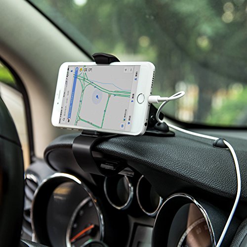 Supporto per Auto AGPtek, Porta Cellulare Regolabile Universale per Cruscotto con Braccio Lungo, Adatto per iPhone 7/6s/6, Huawei, Samsung, HTC & Altri Cellulari - Per Smartphones fino a 6 inch