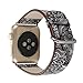 Price comparison product image Mounter Women And Men Replacement Sports [Vintage Floral Leather Bracelet ] Wrist Watch Band Strap For Apple Watch Series 1/2 38MM (B)