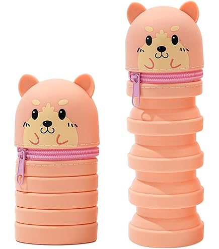 Astuccio Scuola 2 in 1 in Morbido Silicone, Forma Di Pinguino
