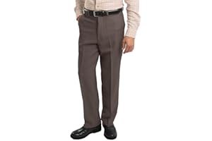 TROUSER MASTER Mens Elasticated Waist Trousers Smart Formal Trousers with Button and Zip Fly Plus & Big Sizes from 30" to 60" in Grey, Beige and Brown Colour