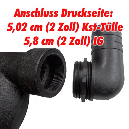 Agora-Tec® AT- Baupumpe-C 1300W (mit Schneidwerk) Tauchpumpe für Schmutzwasser, Abwasser, für Fäkalien und organische Feststoffe mit Schwimmerschalter und max: 1,05 bar und max: 17500l/h - 3