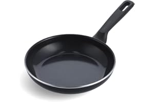 GreenPan Memphis Padella Antiaderente in Alluminio con Rivestimento in Ceramica, Adatto a Tutti i Tipi di Fornelli, Induzione, Forno e Lavastoviglie, 20 cm, Nero