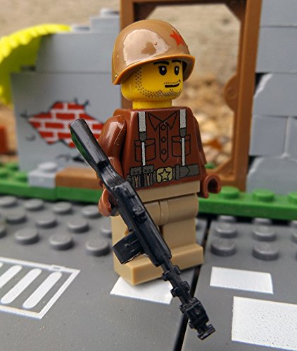 Modbrix 27894 -☭ Custom Minifigur Sowjetischer Soldat aus original Lego® Teilen & PPSH-41 MG ☭ thumbnail