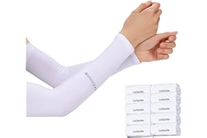 DULKET Protection Cooling Breathable Arm Sleeve 10 Pairs for Women and Men,Sun Protective Moisture Wicking Gloves to Cover Arms for Cycling Running Golf Travel Shopping