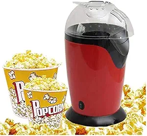 Zorzel Hot Air Popcorn Maker, 1200W Household Popcorn Machine, Healthy&Fat-free Popcorn popper with Measuring Cup, BPA Free, for Family gatherings, Christmas and Movie Nights.