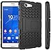 Produktbild Nnopbeclik Sony Xperia Z3 Compact /Z3 Mini Hülle, Dual Layer Rugged Armor stoßfest Handy Schutzhülle Silikon Tasche für Sony Xperia Z3 Compact /Z3 Mini - Schwarz + 1x Display Schutzfolie Folie