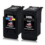 Paquete incluido: Canon PG-540XL CL-541XL Remanufacturado Cartuchos de Tinta: 1 Negro, 1 Tricolor