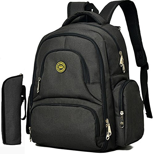 Preisvergleich Produktbild Aidonger Baby Wickelrucksack Multi-function Rucksack mit 2 Taschenclips (Schwarz)