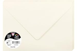 Clairefontaine 56040C - Pacco da 20 Buste gommate - Formato C5 16,2x22,9cm - 120g/m² - Colore Bianco naturale -Inviti eventi e corrispondenza - Gamma Pollen - Carta Premium