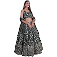KOSTYLE Women's Sequins Zari Embroidered Semi-stitched Lehenga Choli With Dupatta