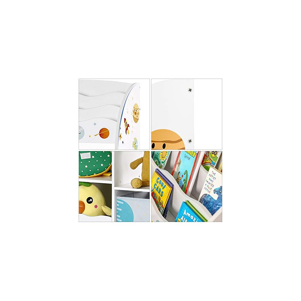 SONGMICS Kinderzimmerregal, Spielzeug-Organizer, Bücherregal für Kinder